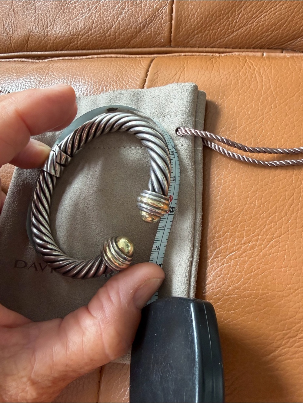 David Yurman Silver and Gold Cable Bracelet - Picture 5 of 5